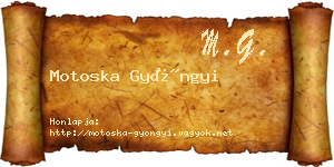 Motoska Gyöngyi névjegykártya